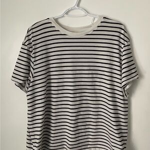 H&M Divided Black & White Striped Short Sleeve Tee | Size L